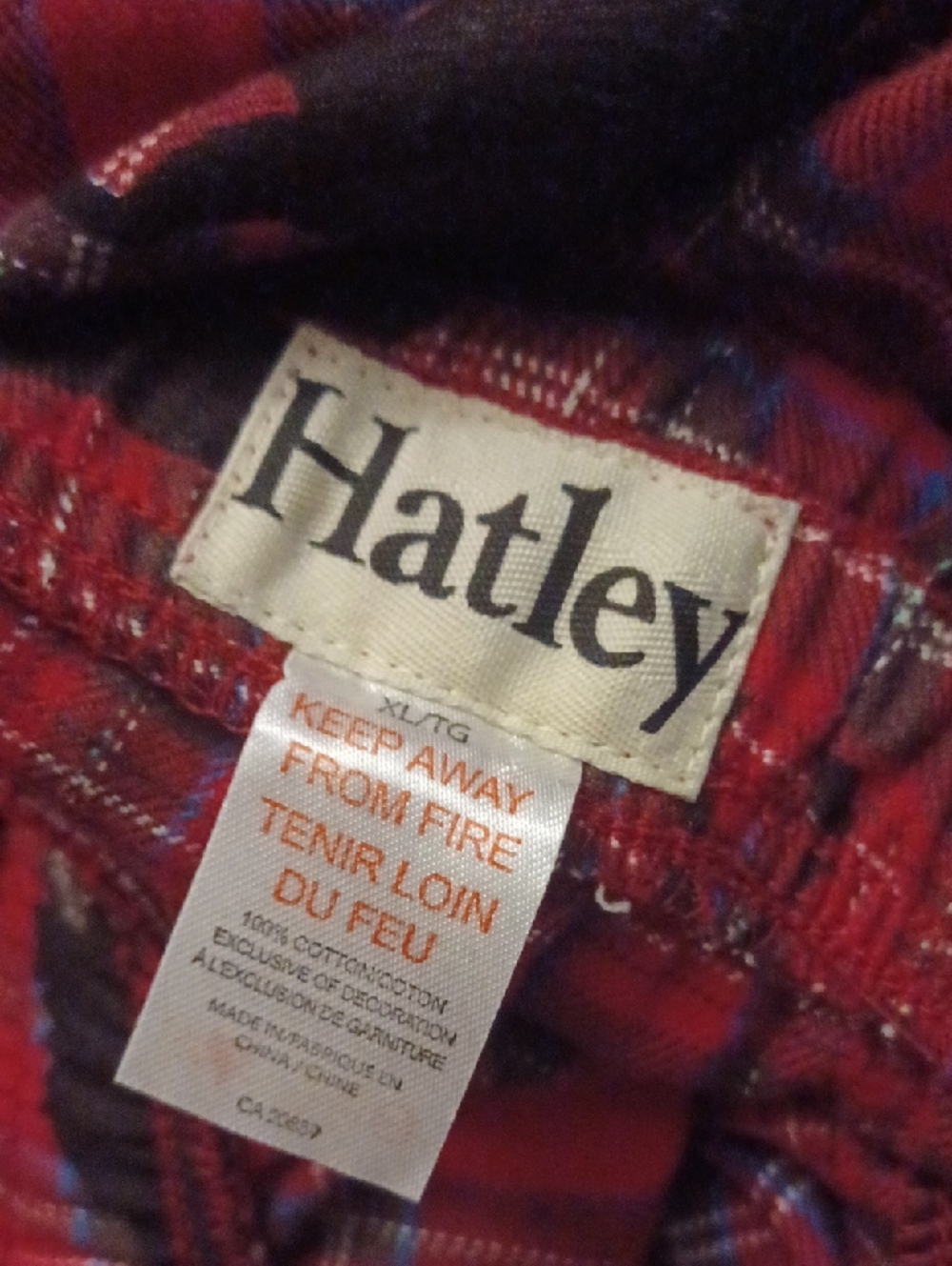 4/$80 New Hatley Red Plaid Pajama Pants with Black Moose Detail - Size XL - Picture 5 of 5